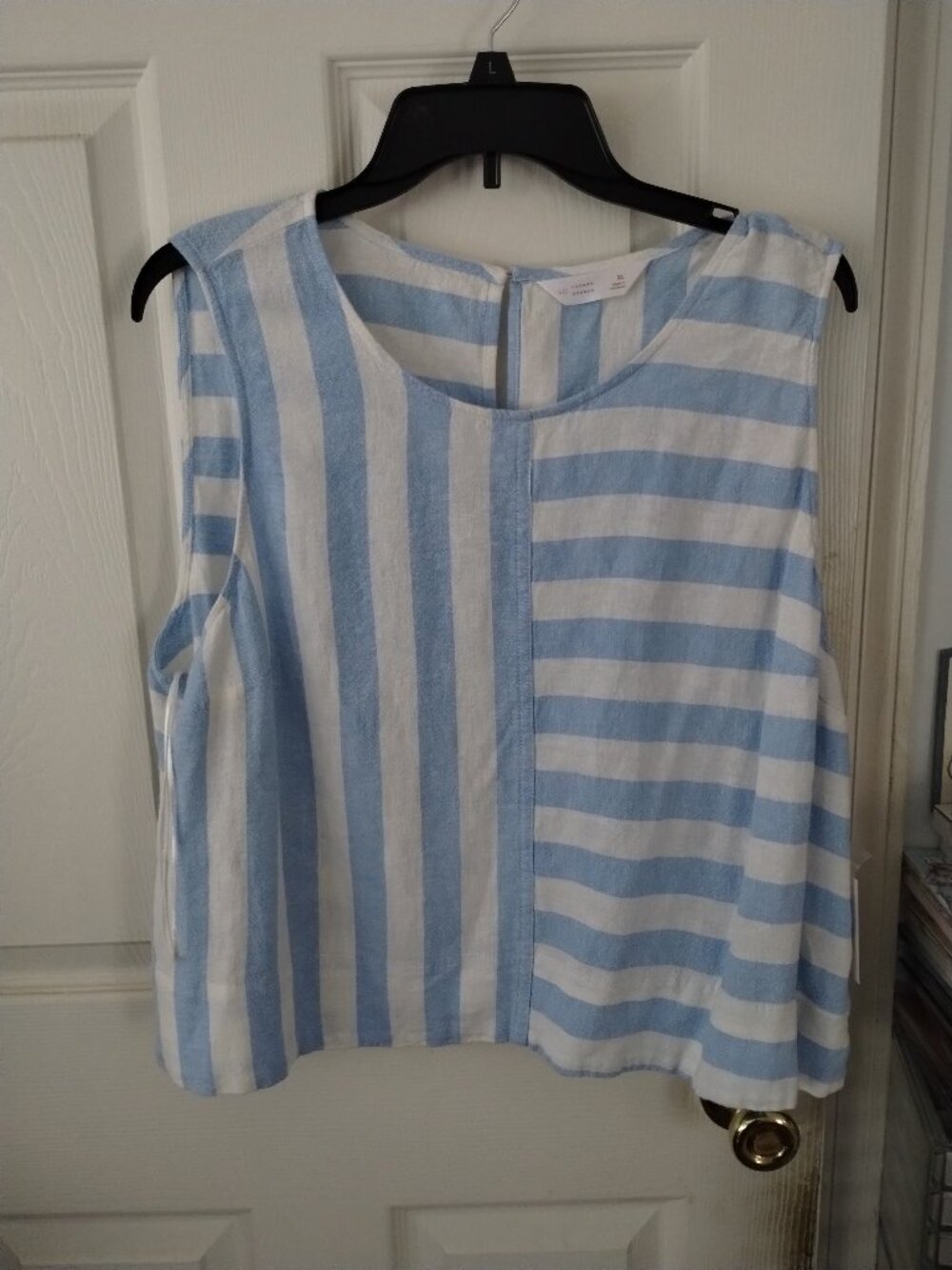 Lauren Conrad woman's blue / white striped shirt